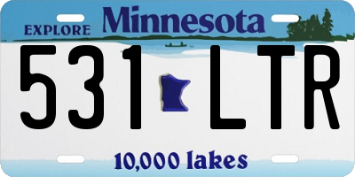 MN license plate 531LTR
