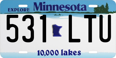 MN license plate 531LTU