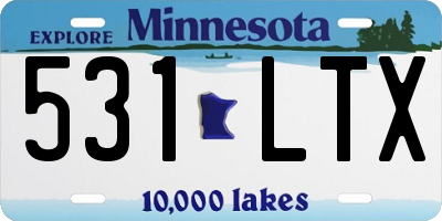 MN license plate 531LTX