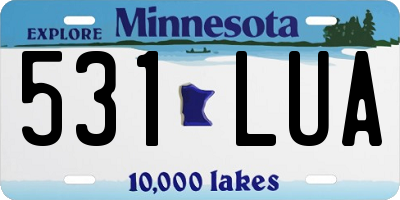 MN license plate 531LUA