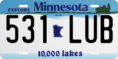 MN license plate 531LUB