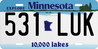 MN license plate 531LUK