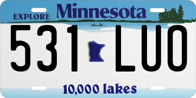 MN license plate 531LUO