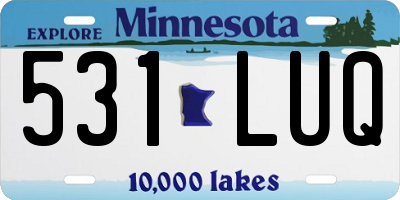 MN license plate 531LUQ