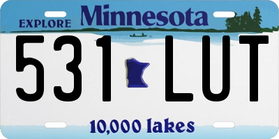 MN license plate 531LUT