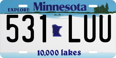 MN license plate 531LUU