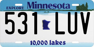 MN license plate 531LUV
