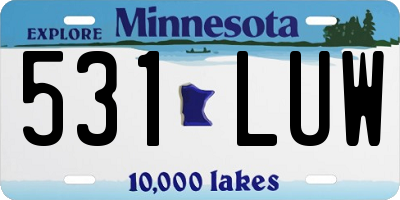 MN license plate 531LUW