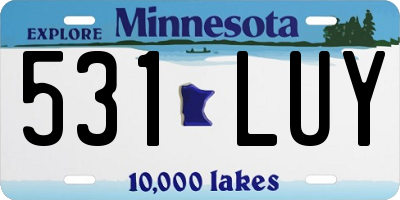 MN license plate 531LUY