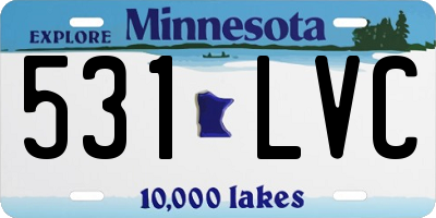 MN license plate 531LVC