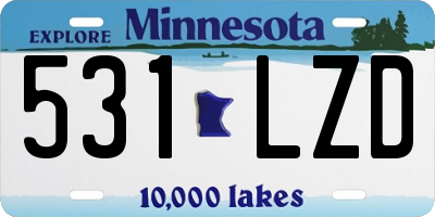 MN license plate 531LZD