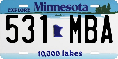 MN license plate 531MBA