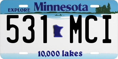 MN license plate 531MCI