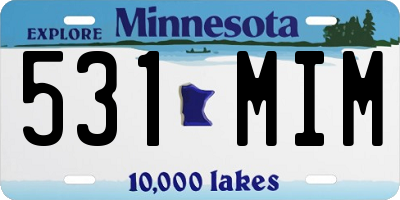MN license plate 531MIM