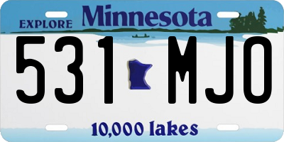 MN license plate 531MJO