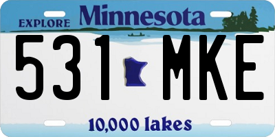 MN license plate 531MKE