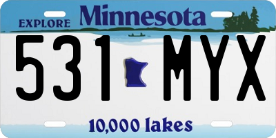 MN license plate 531MYX