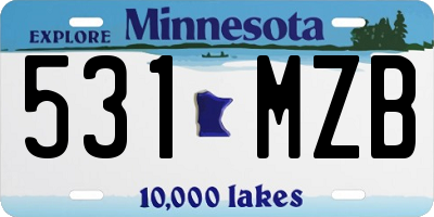 MN license plate 531MZB