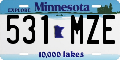 MN license plate 531MZE