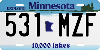 MN license plate 531MZF