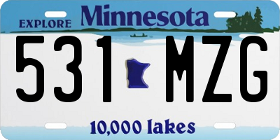 MN license plate 531MZG