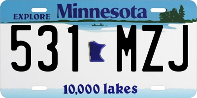 MN license plate 531MZJ