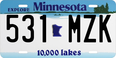 MN license plate 531MZK