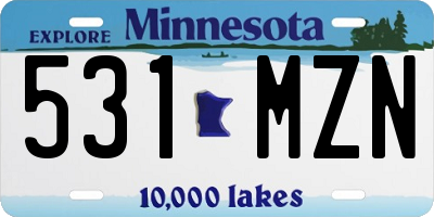 MN license plate 531MZN
