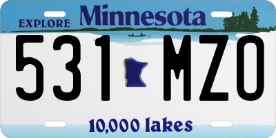 MN license plate 531MZO