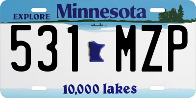 MN license plate 531MZP