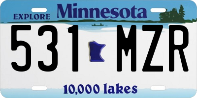 MN license plate 531MZR