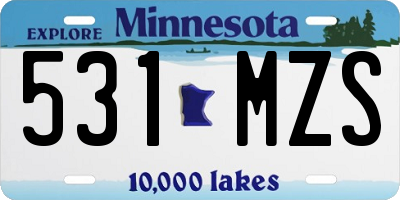 MN license plate 531MZS