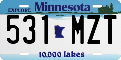 MN license plate 531MZT