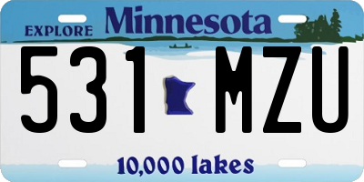 MN license plate 531MZU