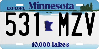 MN license plate 531MZV