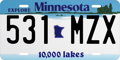 MN license plate 531MZX