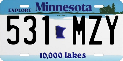 MN license plate 531MZY
