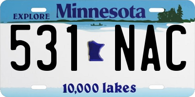 MN license plate 531NAC