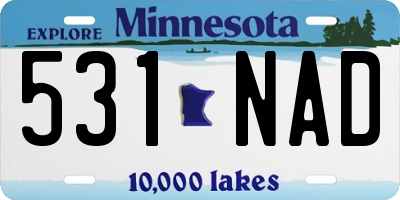 MN license plate 531NAD