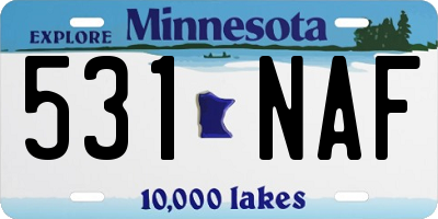 MN license plate 531NAF