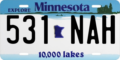 MN license plate 531NAH