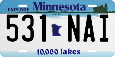 MN license plate 531NAI