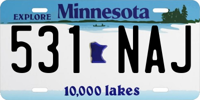 MN license plate 531NAJ