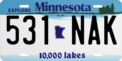 MN license plate 531NAK