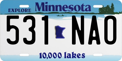 MN license plate 531NAO