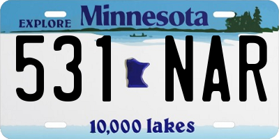 MN license plate 531NAR