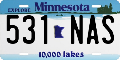 MN license plate 531NAS