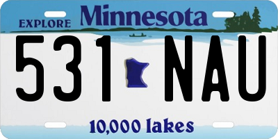 MN license plate 531NAU