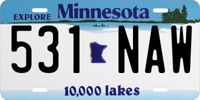 MN license plate 531NAW