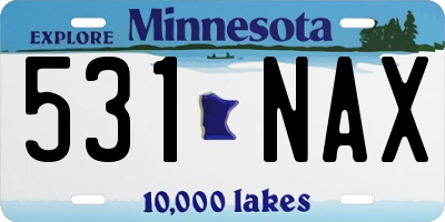 MN license plate 531NAX